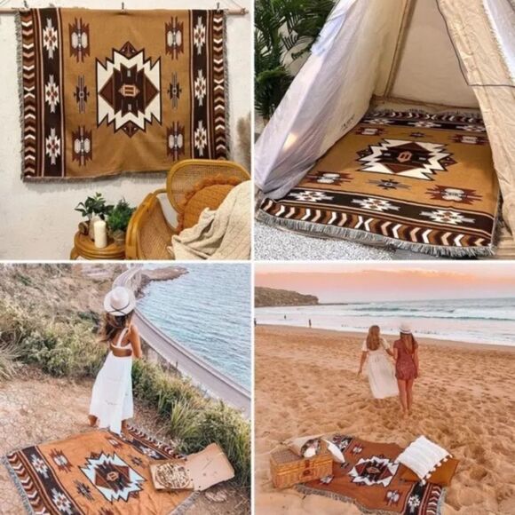 New Boho Throw Blanket Sofa Cover, Bed Cover Bedspread Western Decor - Picture 6 of 12